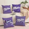 Funny mMilka Purple Cushion Cover Short plush Doublesided Print Square Throw Pillow Covers Sofa Home Cushion Decor