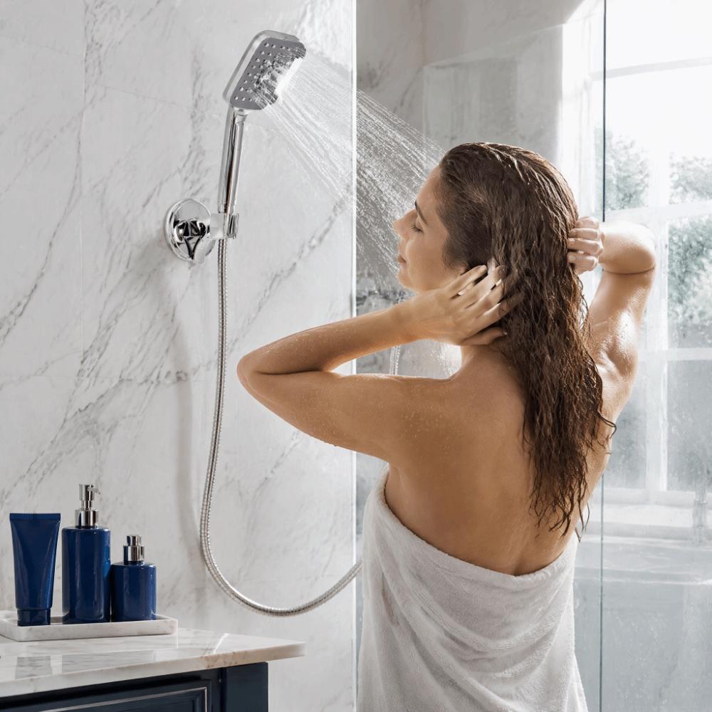 2 Pack Electroplated Shower Head Bracket with Suction Cup Sprayer Holder Shower Head Holder Hotel
