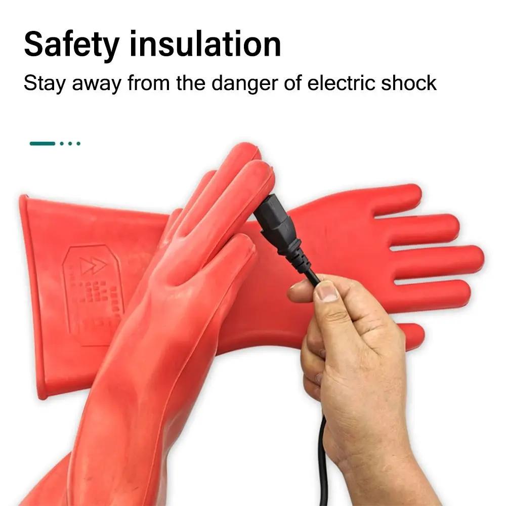 Red Electrician Insulating Gloves Rubber 5KV Insulation Mittens Anti-Electricity Withstanding Voltage 220V Work Safe Gloves
