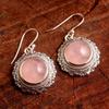 Розовый кварц, лунный камень, ларимар, аметист, лабрадорит, висячие серьги, стерлинговое серебро 925 пробы, женские украшения