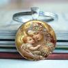 Virgin Blessed Mary Artistic Round Keyring Keychain For Faith Gifts Inspiration