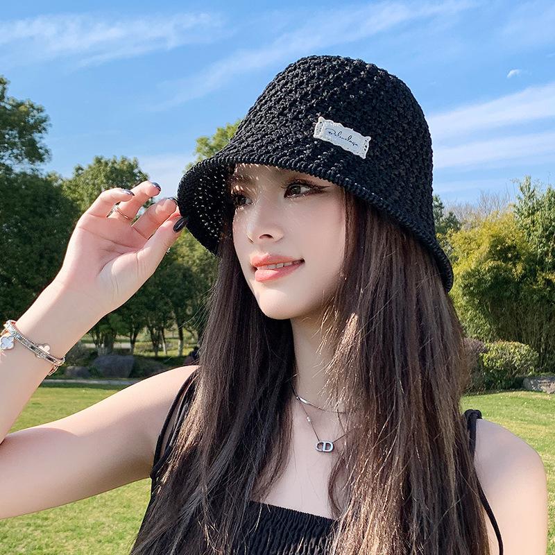 Seaside Beach Hat Lace Straw Hat Children Summer Visor Breathable Sunscreen Bucket Hat Vacation Style Straw Hat