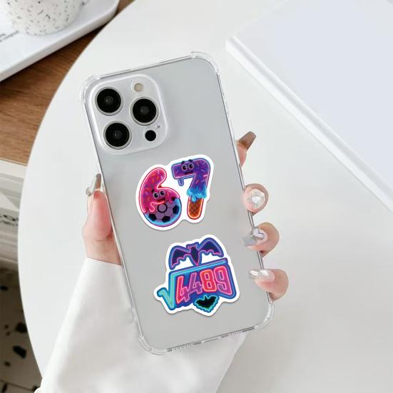 60Pcs Six Seven Neon Stickers Trendy Funny Quote Labels Decals for Water Bottle Phone Case Laptop Waterproof DIY Notebook Stickers