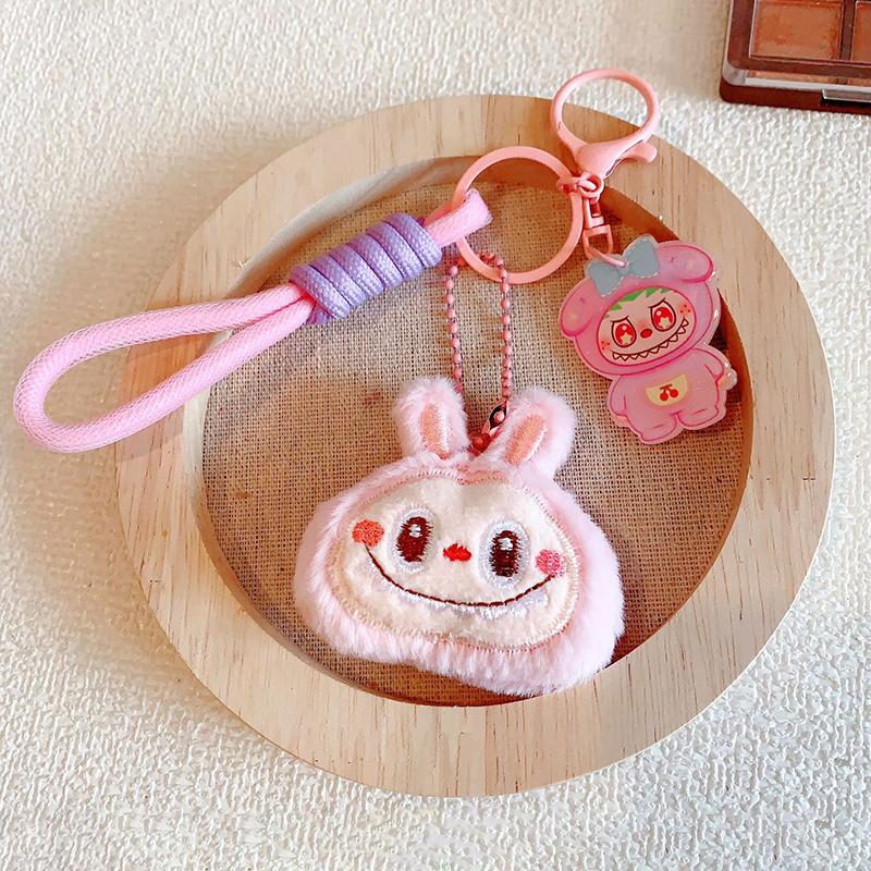 Cartoon Cute Labubu Keychain Pendant Funny Car Keychain Exquisite Creative Backpack Decoration Accessories Gifts