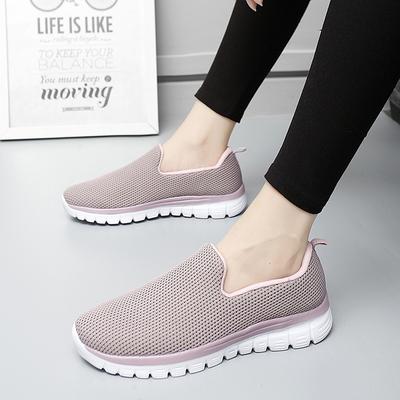 Большого размера весенне-осенние новые летящие тканые женские туфли, пара повседневных туфель, модные универсальные туфли для мамы, легкие ленивые туфли