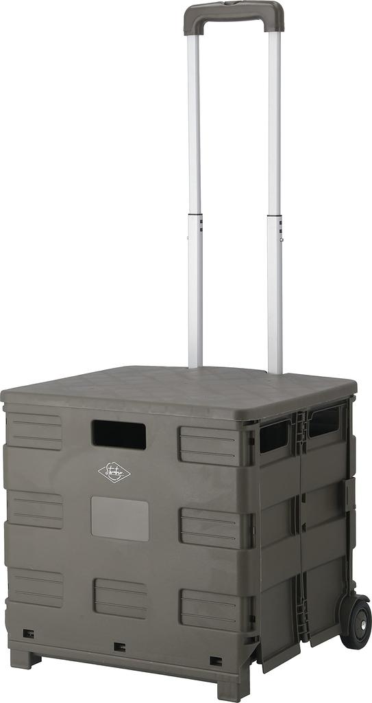 Fuji Boeki Carry Cart Folding Shopping Cart Width 45 X Depth 38 X Height 99cm Khaki Outdoor Compact with Lid Load Capacity 30kg 86442