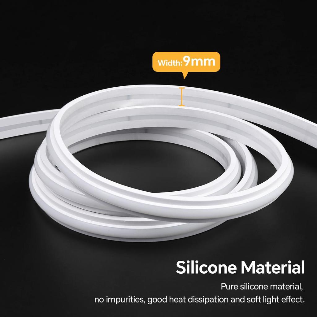 Высококачественная COB светодиодная неоновая лента 24V, равномерное свечение, без темных зон, самоклеящаяся неоновая лента, водонепроницаемая светодиодная веревка, декор для комнаты