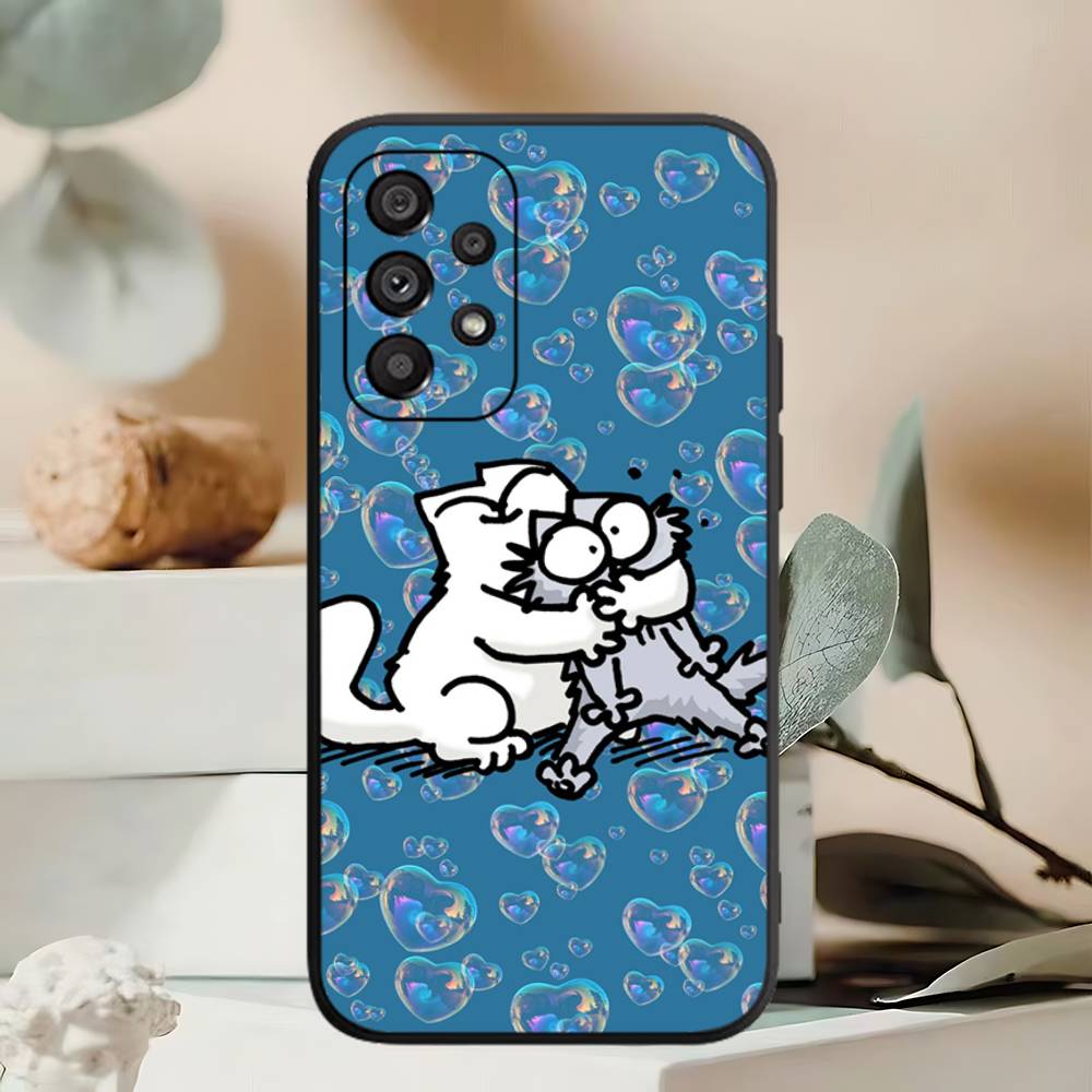 Милый Чехол для Телефона с Котом S-Simons Для Samsung A 52 53 21 32 13 12 71 31 51 40 72 73 70 22 42 50 30 20 21 Оболочка