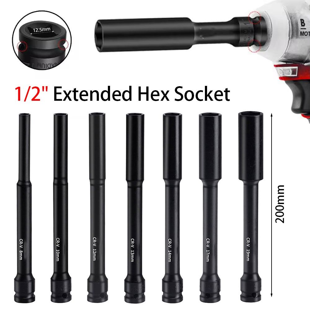 1 шт. Электрический шестигранный стандартный ключ 1/2 дюйма с удлиненной шестигранной головкой и адаптером для головки