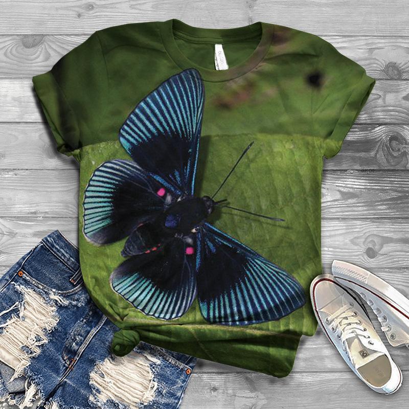 Летняя Новая Городская Женская Повседневная Футболка С Коротким Рукавом С Круглым Вырезом И 3D-Принтом Свободного Кроя В Ретро Стиле