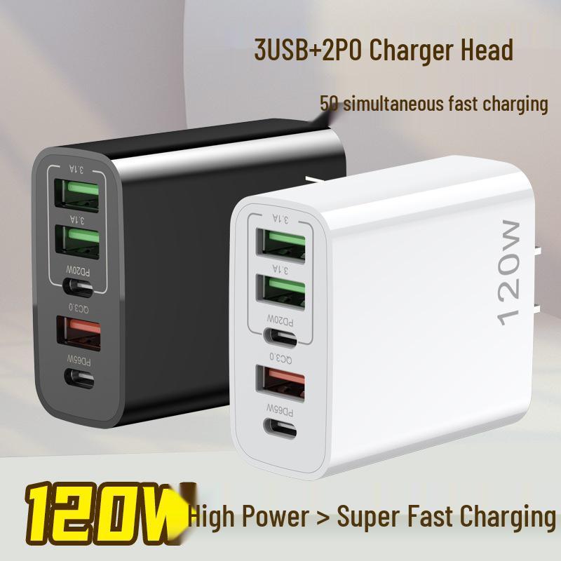 Многопортовое USB-зарядное устройство 120 Вт для Apple, Android, Huawei, Xiaomi, OPPO