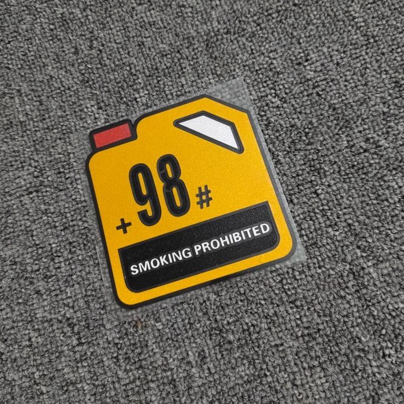 1 x JDM Автомобильное напоминание о топливе 0 92 95 98 Наклейка на курение топлива запрещено. Декор кузова двери автомобиля. Наклейка с защитой от царапин. Текстовая светоотражающая наклейка на автомобиль.