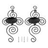 2 Sets Wall Candle Holder Foldable European Style Swirl Wrought Iron Wall Hanging Candlestick Holder Home Decoration