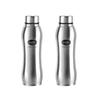 CELLO Набор из 2 бутылок для воды из нержавеющей стали | Бутылки объемом 1000 мл, герметичные, для спортзала, офиса, путешествий | Герметичные, пищевой класс, серебристые