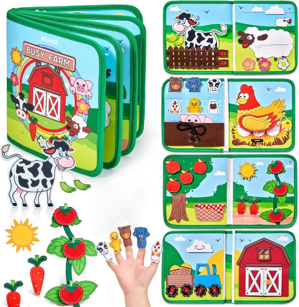 Toddlers Montessori Toy Busy Book 3D Baby Story Cloth Activities Felt Quite Book Board Preschool Learning Education Travel Toys