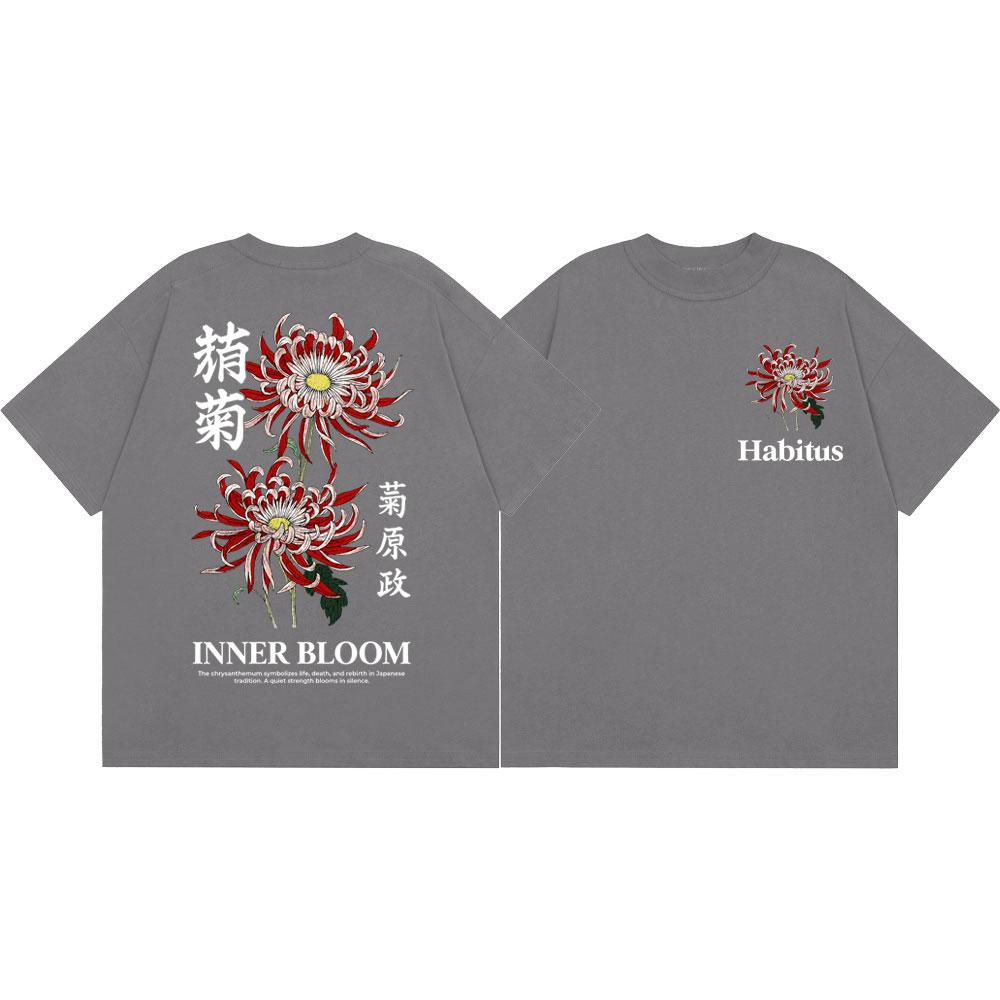 Japanese Cherry Blossoms Graphic T Shirts Fashion Vintage Short Sleeve Tshirts Unisex Unisex Casual 100cotton Tshirt Streetwear