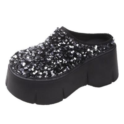 Модные женские тапочки на платформе 8,5 см, новые, модные, на толстом каблуке, удобные, в римском стиле, с круглым носком, летние туфли-мюли