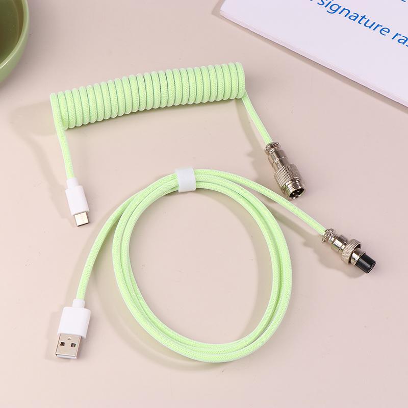 Механическая клавиатура Спиральный кабель Тип провода USB Type-C Порт USB Провод Механическая клавиатура Авиатор Настольный компьютер Авиационный разъем