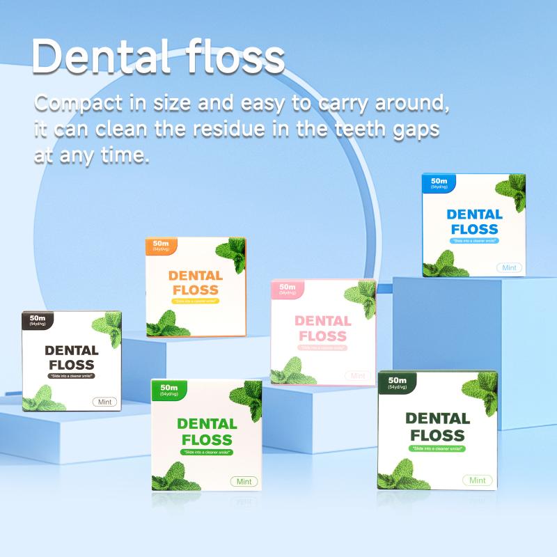 Portable 50M Dental Flosser Oral Care Essential Floss Roll Toothpicks Dentistry Floss With Case Dental Hygiene Teeth Clean Tools