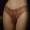 Мужское Сексуальное Нижнее Белье Sissy Pouch Кружевные Трусики Цветочные Стринги Низкая Посадка Прозрачные Трусы Просвечивающее Белье Мужские Трусы для Геев