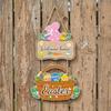 Cartoon Easter Welcome Sign Paper Bunny Egg Decor Easter Hanging Ornament  Party Decoration