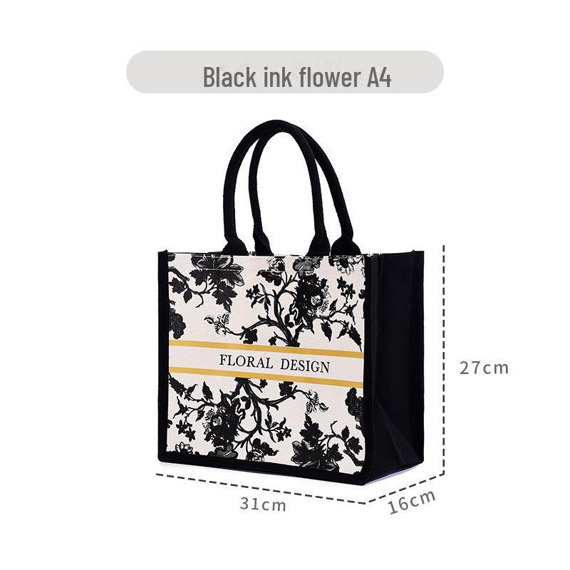 Large 3D Floral Canvas Tote with Custom Ribbon - Ideal for Corporate Promotions