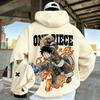 Горячая Распродажа Худи с Принтом Аниме One Piece Луффи Y2K Унисекс Повседневная Оверсайз Винтажная Толстовка с Принтом Модная Уличная Одежда для Повседневных Образов