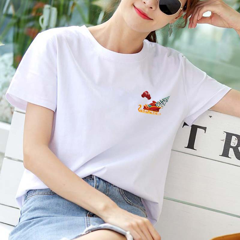 Подарочная нашивка Санта-Клауса для одежды, футболка «сделай сам», украшение для джинсов, моющаяся теплопередача для одежды, рождественский снеговик