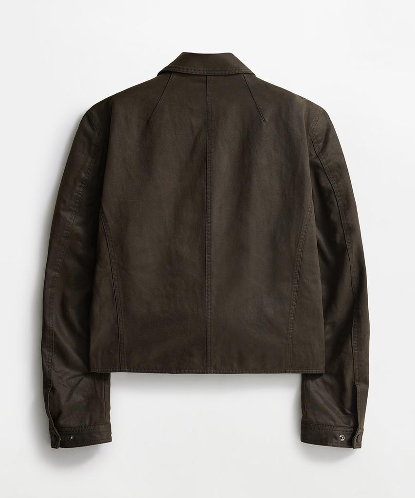 LMOOD Pablo Cotton Moleskine Trucker Jacket Dark Brown