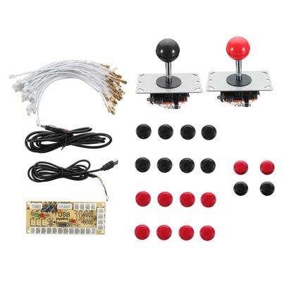 15A 12V 2 игрока Zeros Delay Джойстик Аркада+LED USB Энкодер+20 Подсвечиваемых Кнопок+28 Кабелей Аркадная Игра Для MAME для Rasp