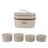 Insulated Food Container Beige 316 Stainless Steel Round Sealed Leak Proof with Bag Insulated Bento