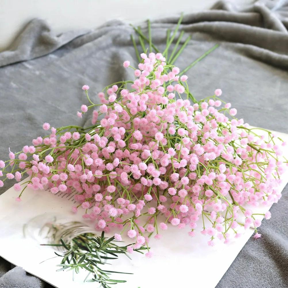 1 Bundle Artificial Fake Silk Gypsophila Flowers Wedding Bouquet Home Decoration Real Touch Decorative Garden Decor Flowers