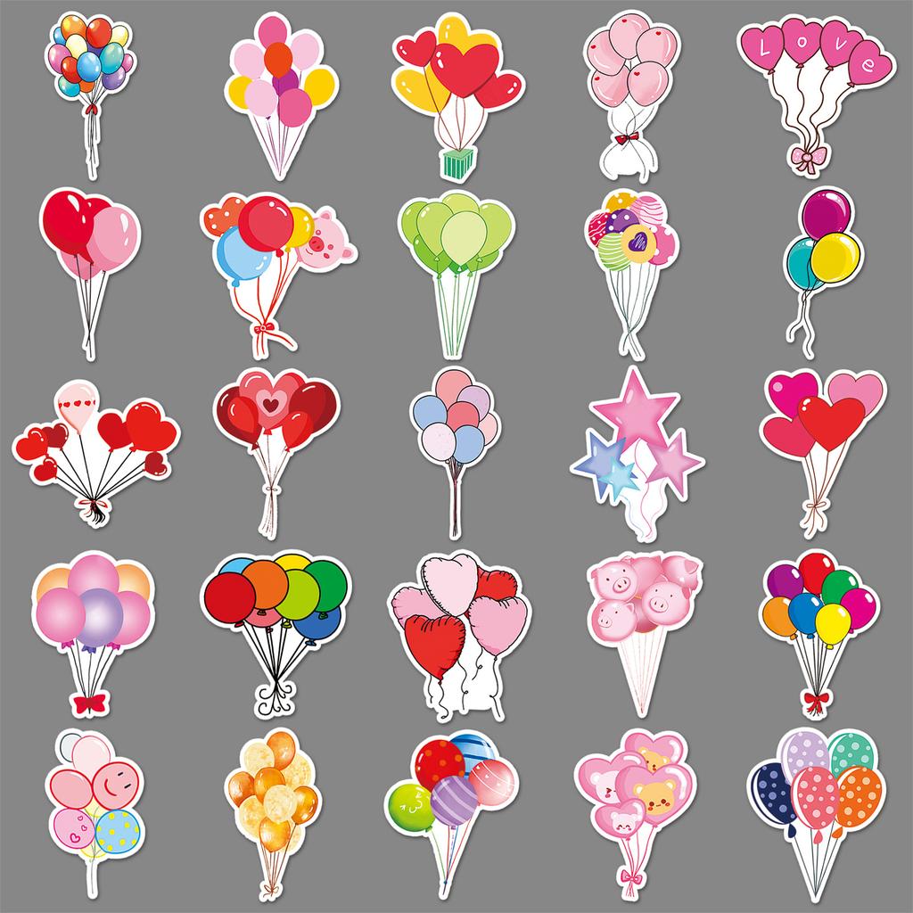 50 Balloon Bouquet Doodle Personality Cartoon Small Fresh Guka DIY Water Cup Suitcase Sticker Waterproof