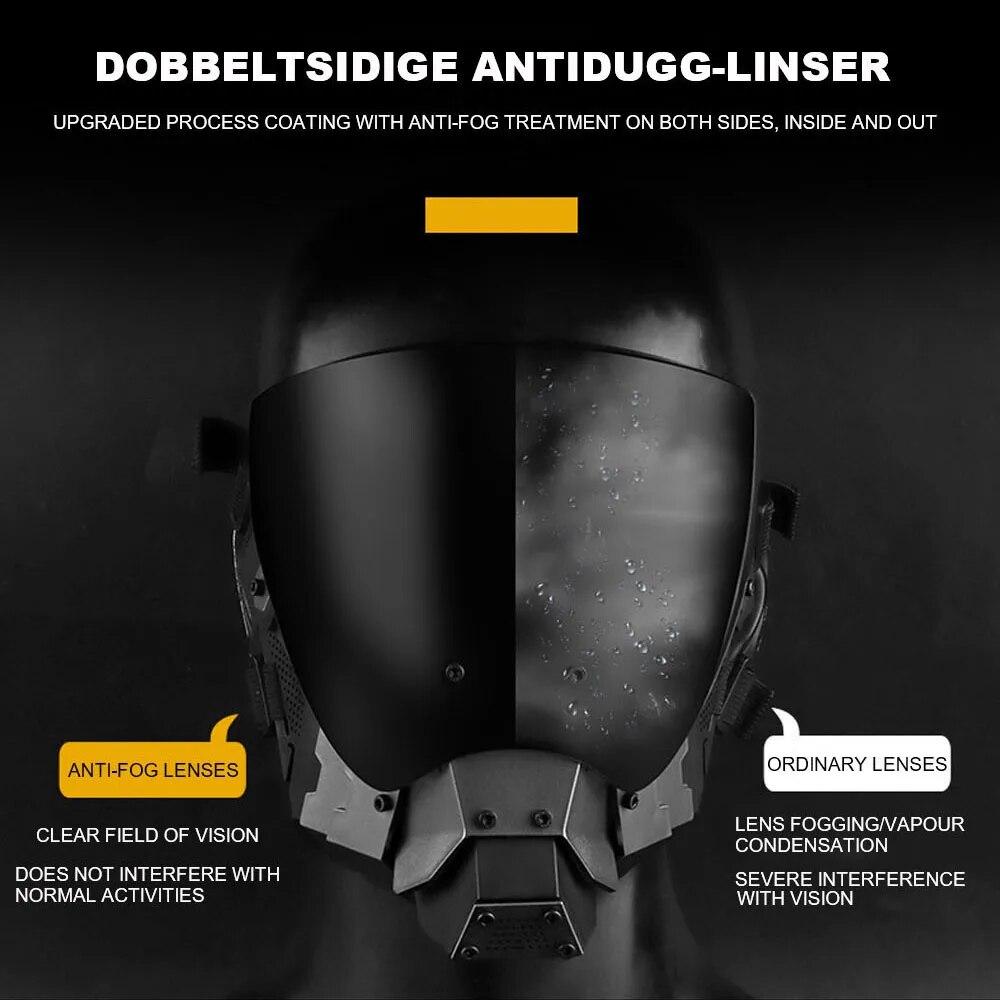 Полнолицевая маска, тактическая противотуманная маска, очки, киберпанк, дышащая CS, страйкбол, цветная пуля, защитное оборудование