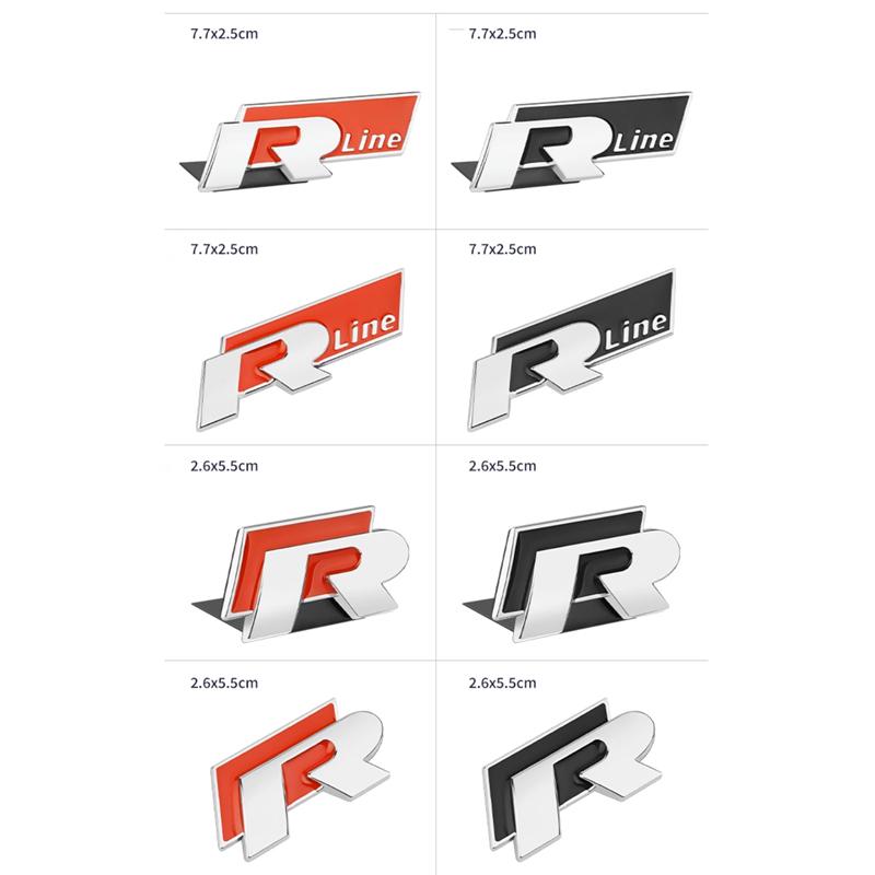 1 шт. x 3D металлический логотип R Rline на переднюю решетку, эмблема, наклейка на автомобиль для Go/lf Polo Ti/guan Pas/sat Sciroc/co, аксессуары