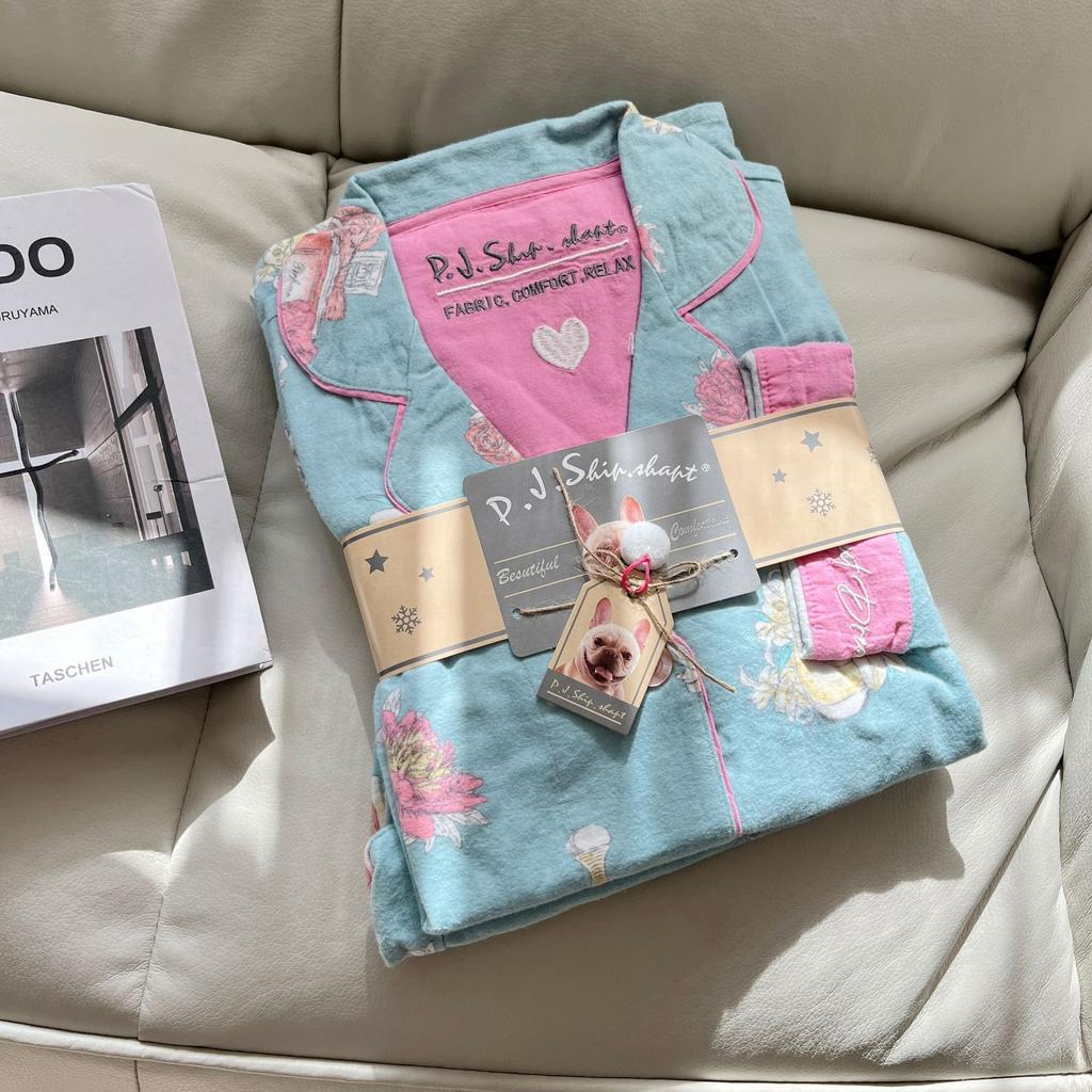 New Style Pajamas Set, Pure Cotton 2-piece Set, Women's Printed Cartoon Pajamas, Long-sleeved Trousers Set, Autumn Home Clothes, Home Clothes