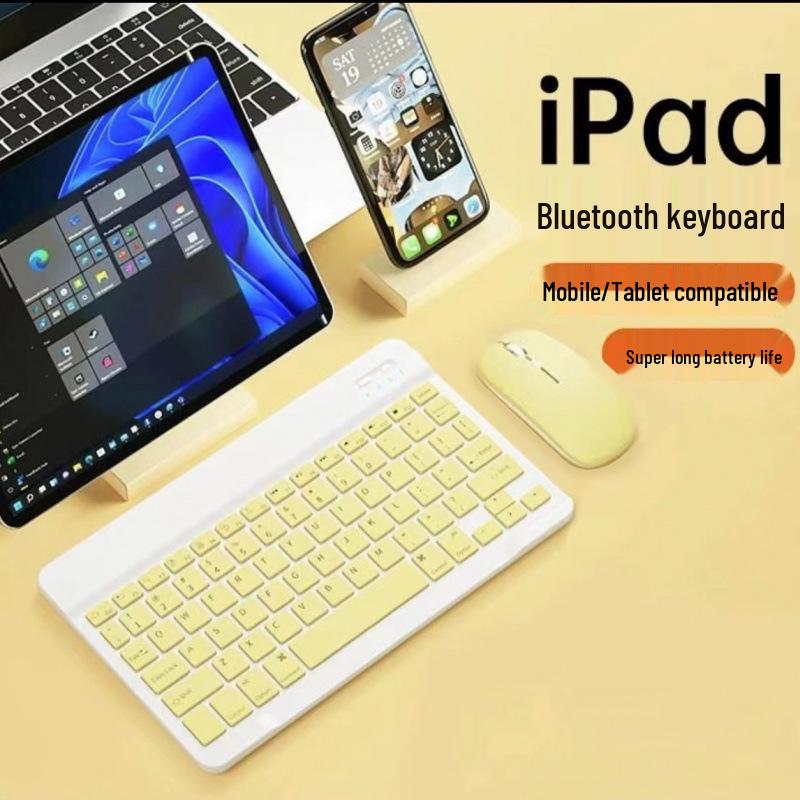 Универсальная перезаряжаемая беспроводная Bluetooth-клавиатура для iPad, планшета, телефона Apple и Android с внешней мышью