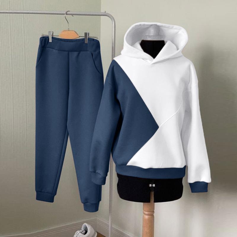 ZANZEA Женские пуловеры с капюшоном и штаны, повседневные комплекты из двух частей