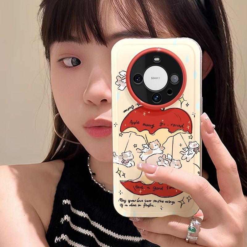 Applicable Huawei mate11air mobile phone case with lanyard cute HUAWEImate11pro carousel kitten