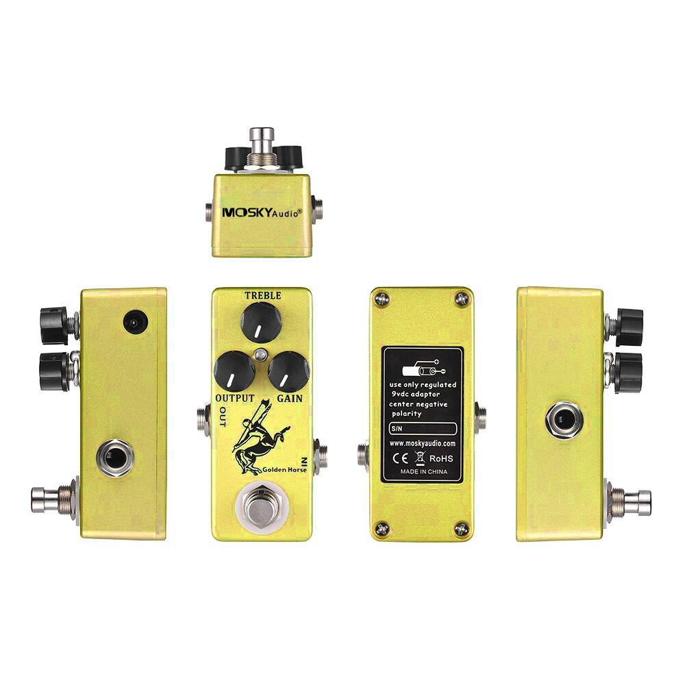 Педаль эффектов для гитары MOSKYAudio Silver Horse Overdrive Boost с металлическим корпусом True Bypass