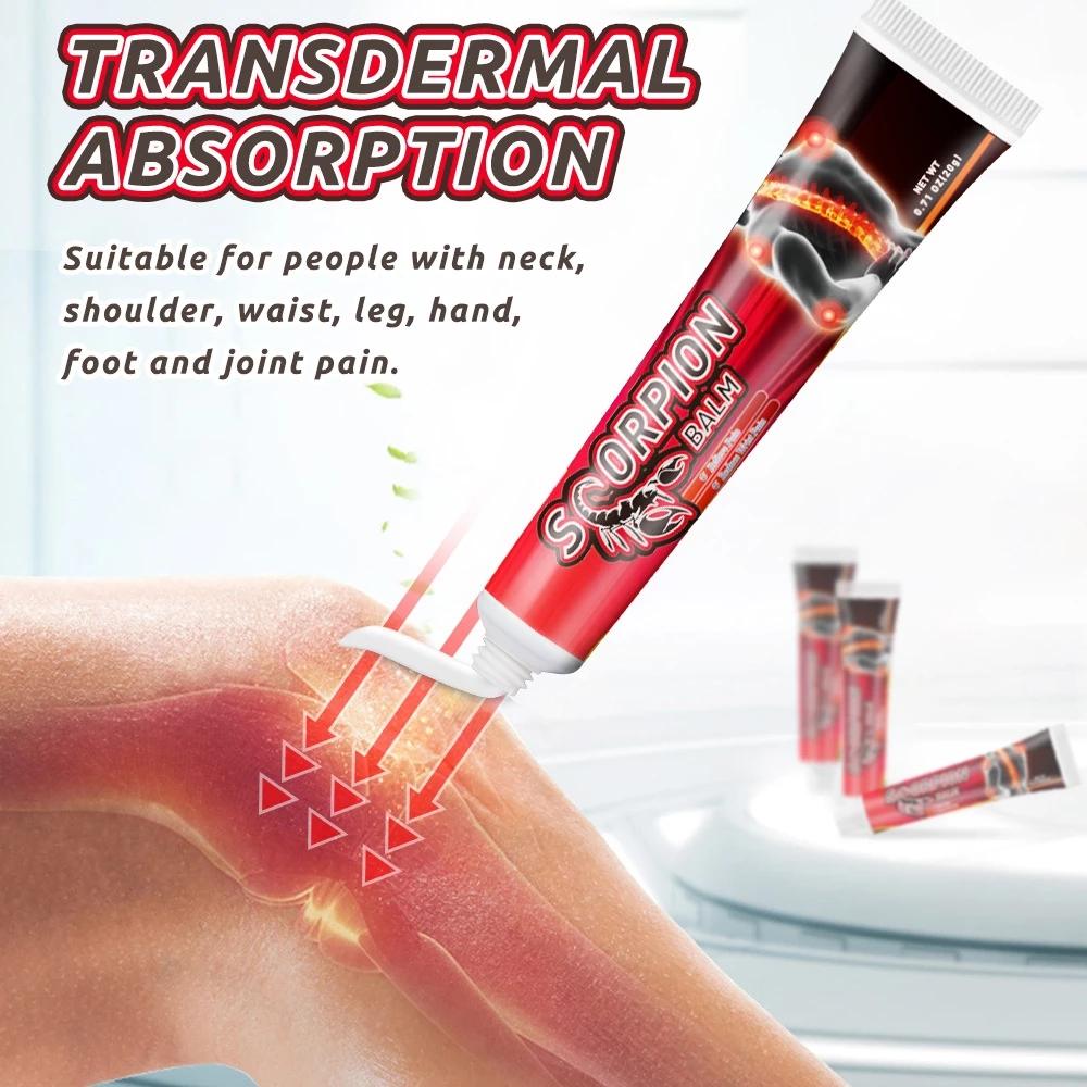 Новый дизайн, обезболивающая мазь с ядом скорпиона, обезболивающий крем для лечения мышц колена и спины, 20 г