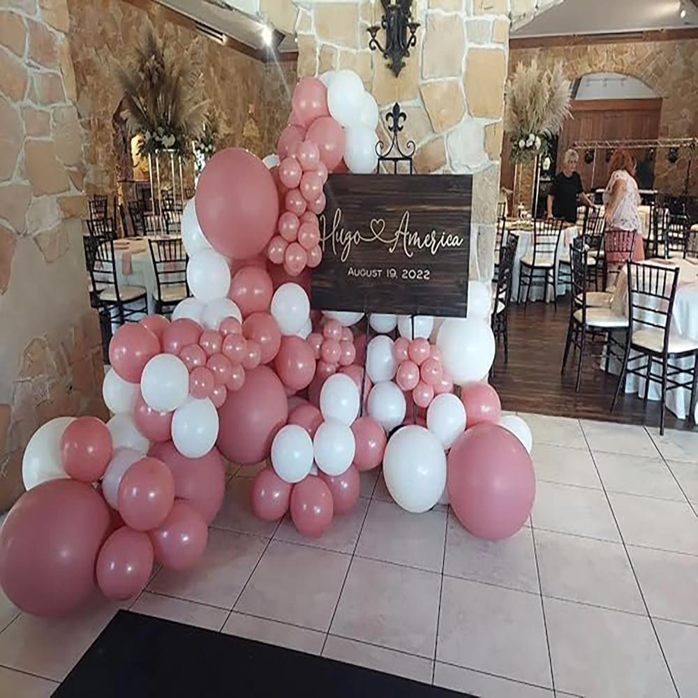 Reteo Pink Balloons Garland Arch White Silver Latex Balloon Kit Baby Shower Gender Reveal Wedding Anniversary Decoration Globos