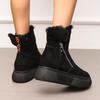 Chunky Platform Wedge Heel Furry Ankle Boots Women 2025 Winter Side Zip Thick Bottom Fluffy Fur Snow Boots Warm Plush Suede Shoe