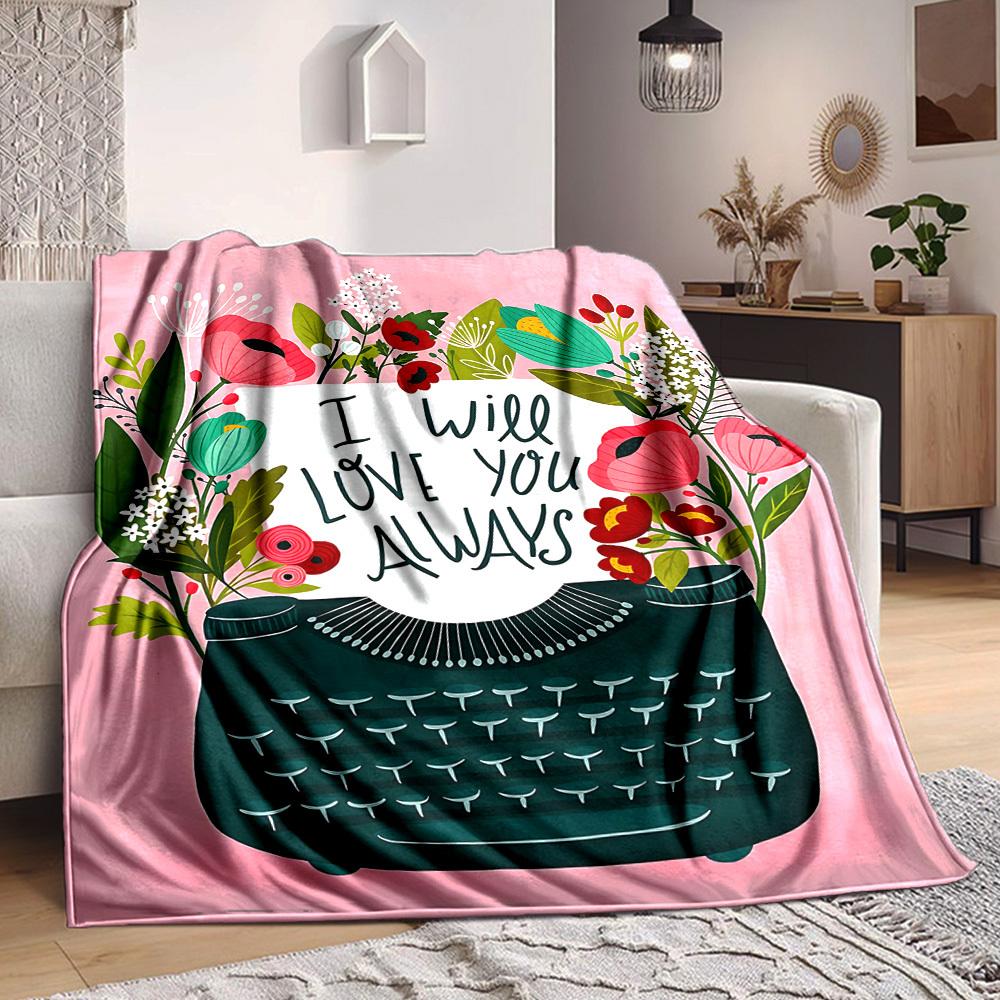 1pc Love Always Blanket, Lightweight Flannel Throw Blanket For Sofa, Bed, Travel, Camping, Living Room, Office197