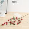 3 шт. искусственных гранатовых веток, пластиковый стебель, искусственная зелень, растения для домашнего декора, офиса, ресторана, свадьбы, сада, патио, витрины, комнаты, декора