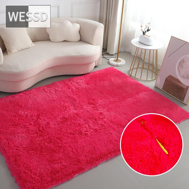 Фиолетовый плюшевый коврик для детской комнаты, большой однотонный длинный коврик для волос для гостиной, спальни, мягкий нескользящий коврик