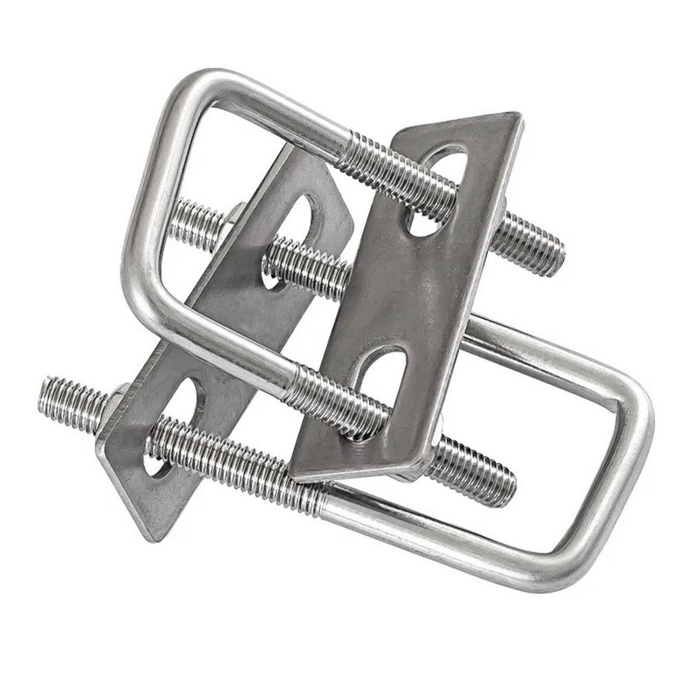 2 комплекта Прямоугольный U-образный болт Трубный U-хомут Железный Квадратный болт Прочный Квадратный хомут