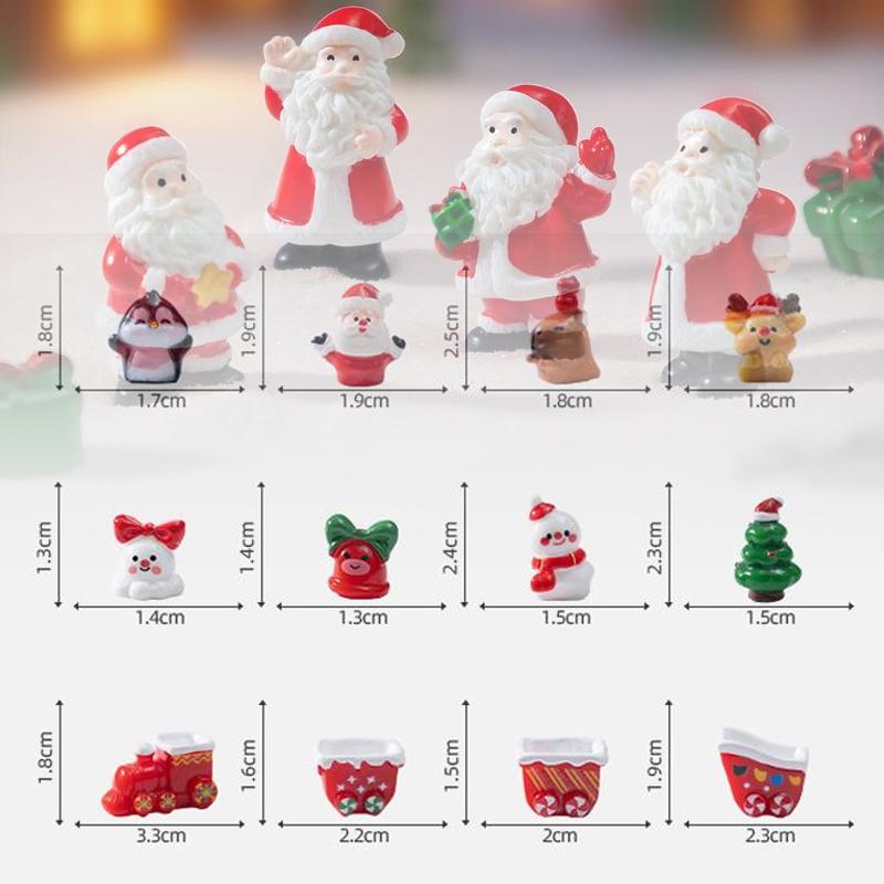 1/4 шт. Рождественская елка Санта Клаус Снеговик Лось Пингвин Колокольчик Миниатюрные ландшафтные украшения Дом Новый год Рождество Кукольный домик Декор