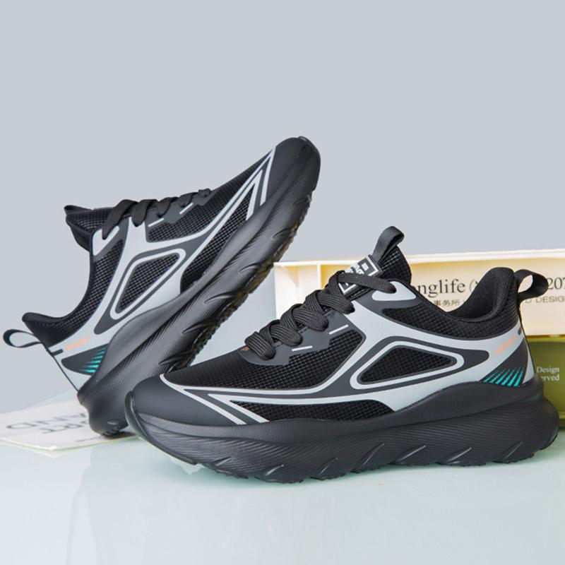 Outdoor Men's Sports Shoes Mesh Breathable Running Shoes Comfortable Lightweight Walking Shoes Non-Slip Thick Soled Casual Shoes