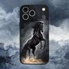 Скачущая Лошадь Животное Для iPhone 12,14,13,15,16,11,17,X,Mini,XR,SE,XS,Plus,Pro,Max,8,7,Мягкий Силиконовый Черный Чехол